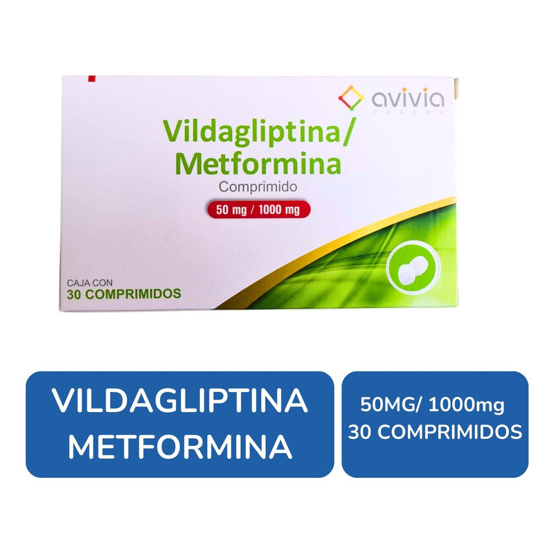 Vildagliptina / Metformina 50 Mg / 1000 Mg 30 Comprimidos