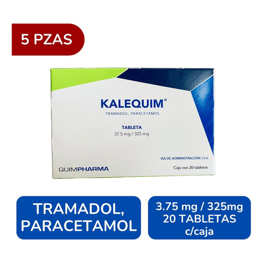 Kalequim Tramadol/ Paracetamol 5 Cjas 20 Tabs C/u Quimpharma