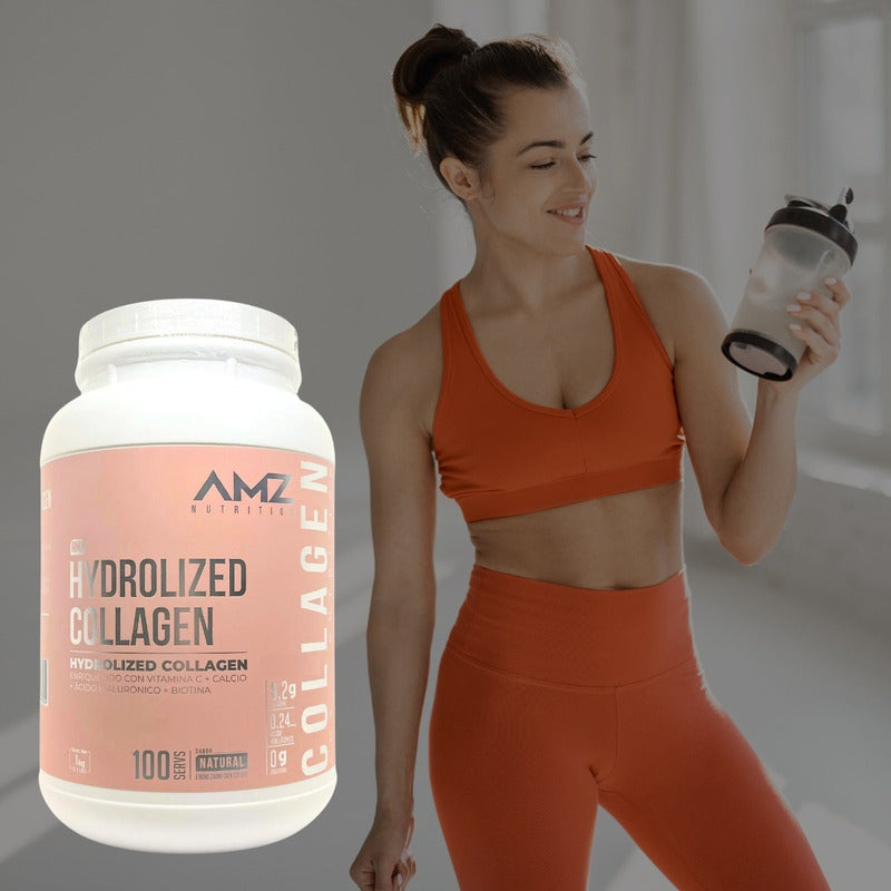 Amz Hydrolized Collagen, Colágeno Hidrolizado En Polvo 1 Kg Natural