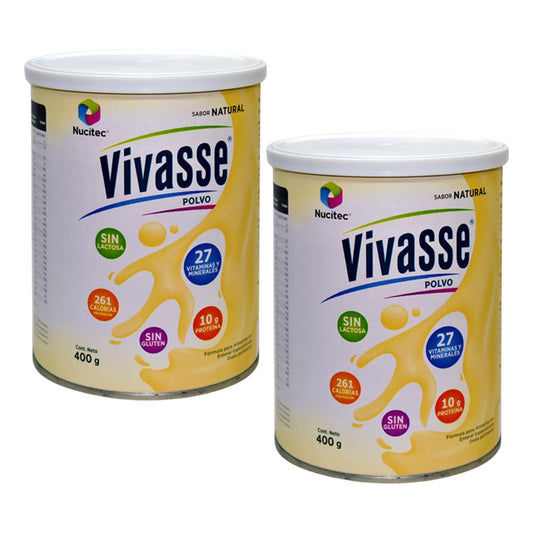 Vivasse Dieta Polimerica Polvo Sabor Natural 2 Lata 400g C/u