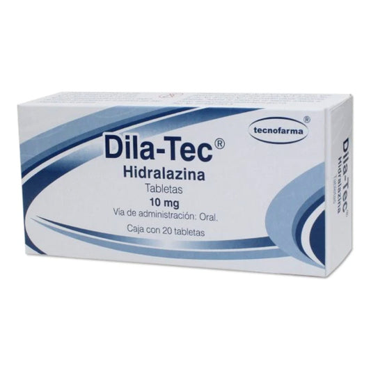Dila-tec Hidralazina 10 Mg Caja Con 20 Tabletas