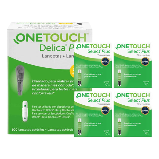 One Touch Select Plus Simple 100 Tiras + 100 Lancetas Verde Lima