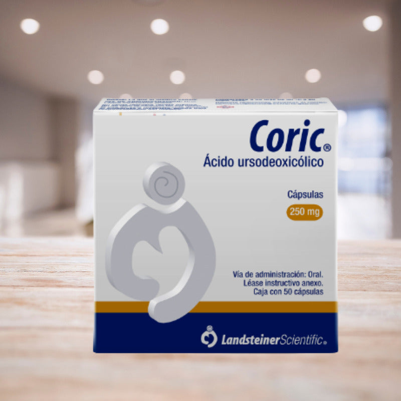 Coric Ácido Ursodesoxicólico 250 Mg Caja Con 50 Cápsulas