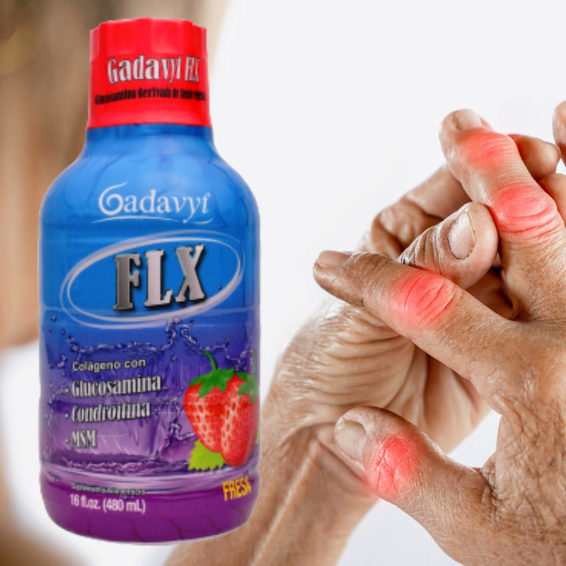 Gadavyt  Flx Protybone Sabor Fresa 480 Ml Suplemento Líquido Fresa