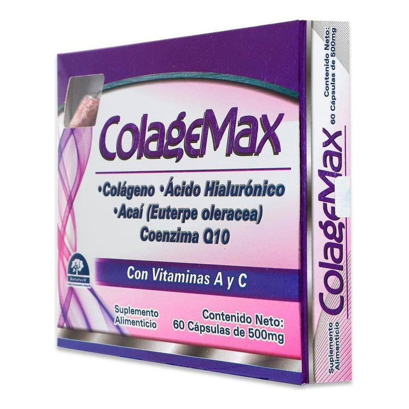 Colagemax Colágeno Ácido Hialurónico Con Vitaminas Y C 60cap Sabor N/a