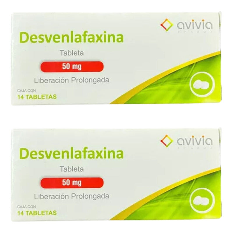 Desvenlafaxina 50 Mg 2 Cajas Con 14 Tabletas C/u Avivia
