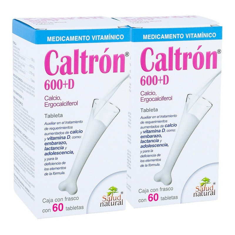 Caltron 600 + D Pack Con 120 Tabletas Calcio Y Vitamina D