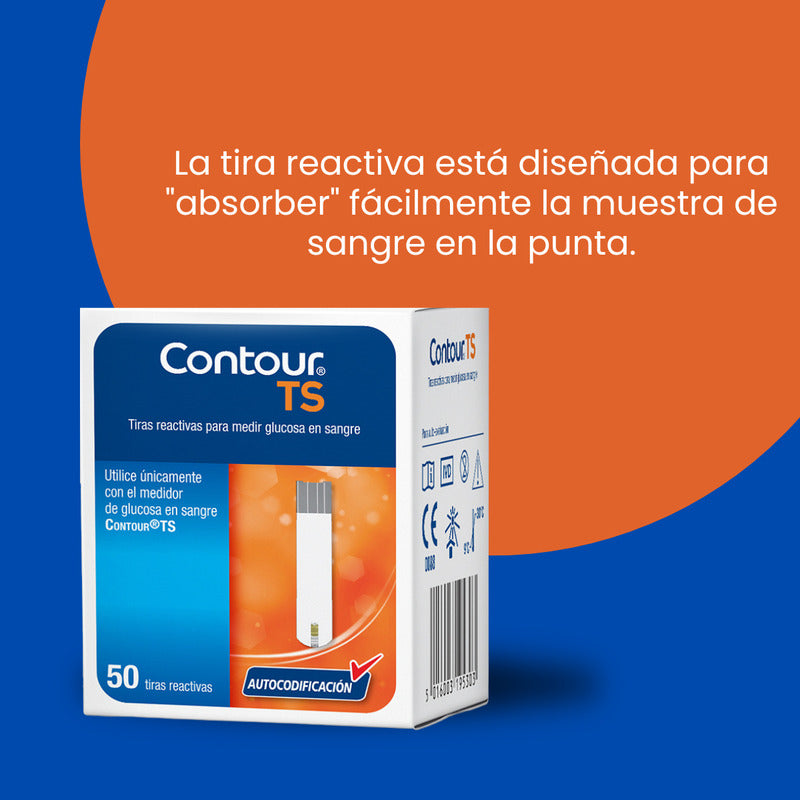 Tiras Contour Ts Para Glucómetro - Paquete 100 Unidades