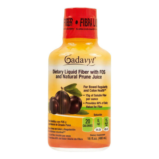 Gadavyt Fibra Líquida 16 Oz (480 Ml) Sabor Ciruela Pasa
