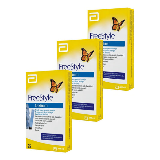 Freestyle Optium Tira Reactiva Paquete De 75 Tiras Abbott Color Azul