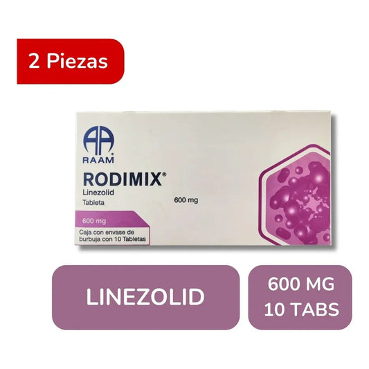 Rodimix Linezolid 600 Mg 2 Cajas Con 10 Tabletas C/u Raam