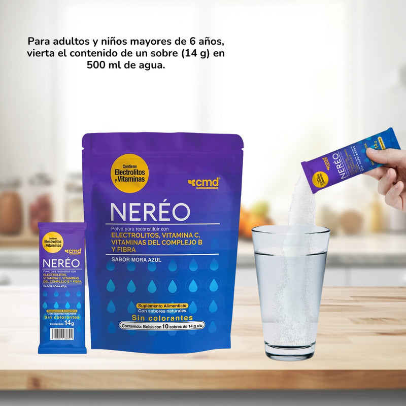 Neréo Suplemento Alimenticio 10 Sobres 14 G Multivitamínico Mora Azul