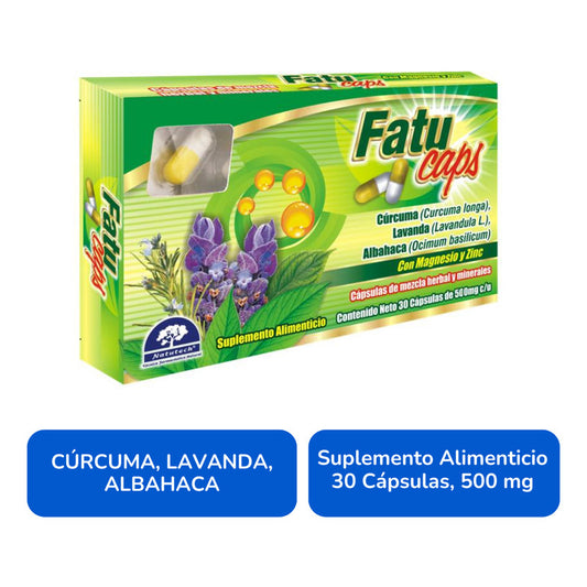 Fatu Caps 500 Mg 30 Cápsulas Suplemento Natutech Sin Sabor