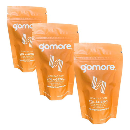Gomore Gomitas Con Colágeno 3 Bolsas 90 G C/u Durazno