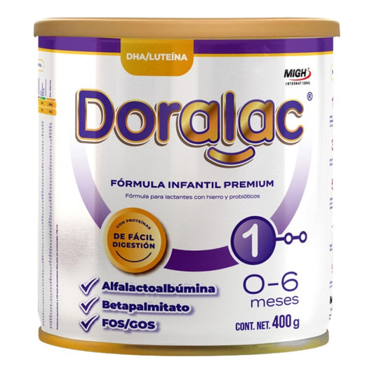 Doralac Etapa 1 Fórmula Infantil Premium 400 G 0 - 6 Meses Sin Sabor