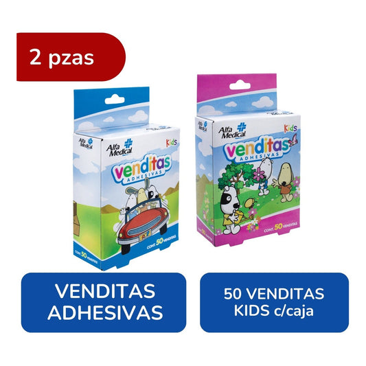 Alfa Medical Venditas Adhesivas Kids 2 Cajas 50 Piezas C/u