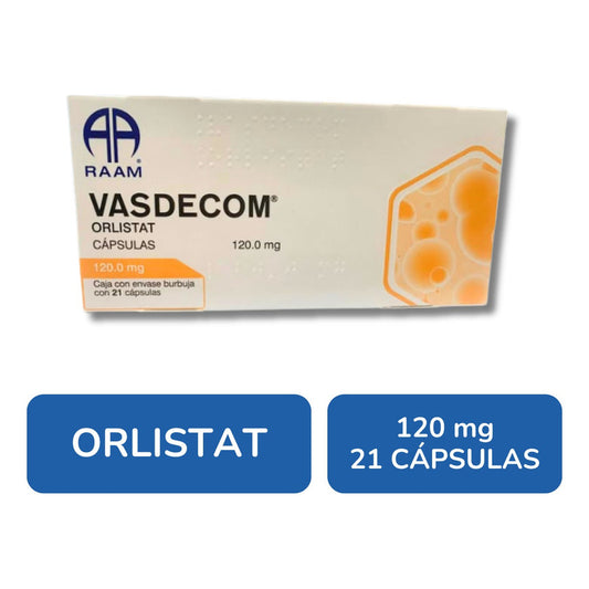 Vasdecom Orlistat 120 Mg Caja Con 21 Cápsulas