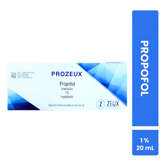 Prozeux Propofol 1% Inyectable Caja Con 5 Frascos 20 Ml Seux