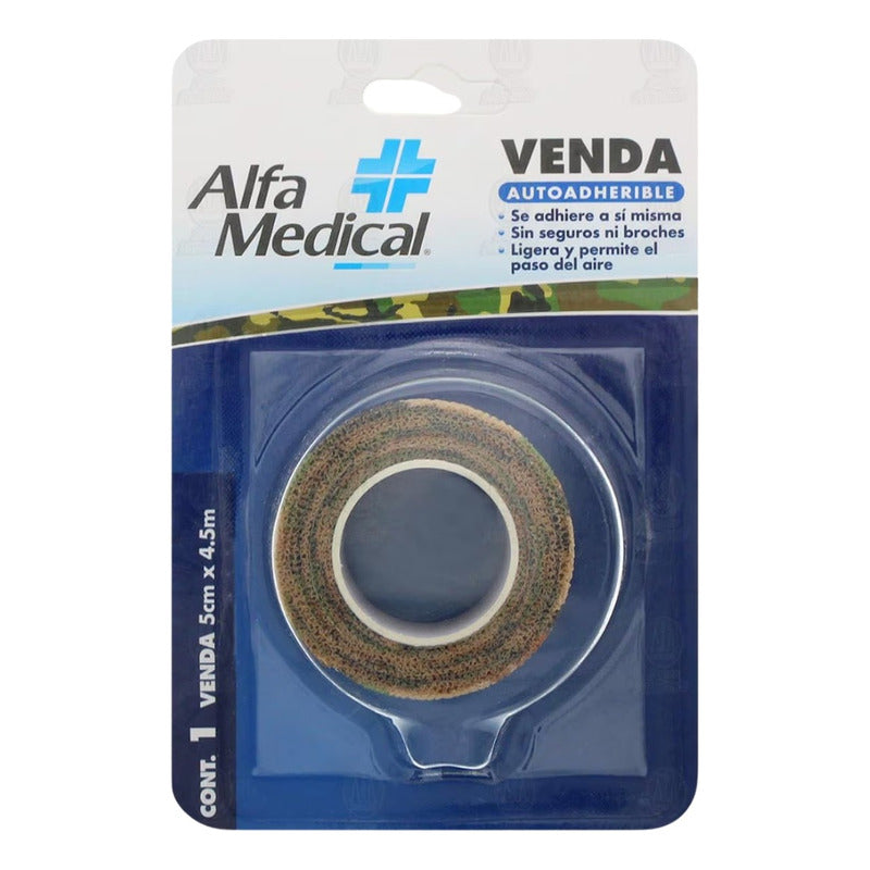 Venda Autoaherible 5 Cm X 4.5 M Color Camuflaje Alfa Medical Camuflaje