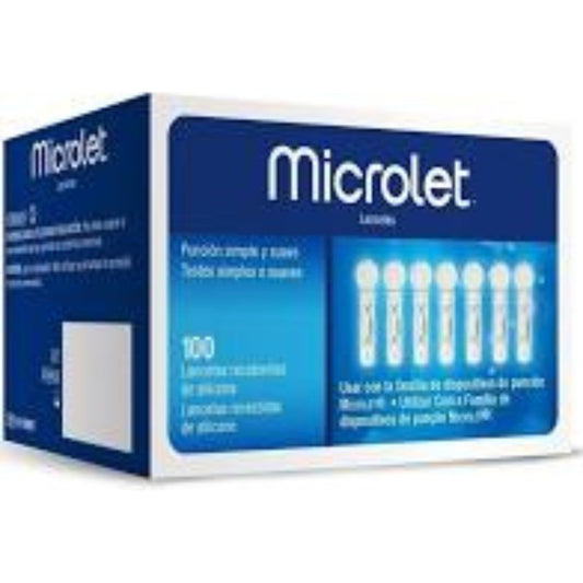 Lancetas Microlet Paquete Con 20 Cajas De 100 Lancetas C/u