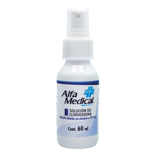 Solución De Clorhexidina 0.5% Antiséptico 60 Ml Alfa Medical