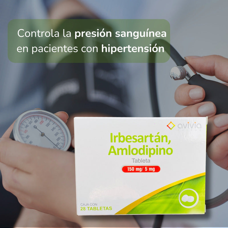 Irbesartán Amlodipino 150/5 Mg 2 Cajas Con 28 Tabletas C/u