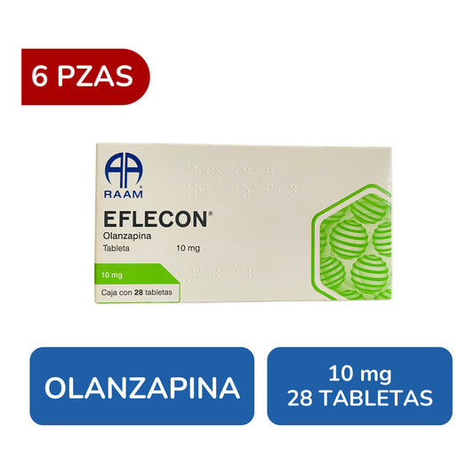 Eflecon Olanzapina 10 Mg 6 Cajas Con 28 Tabletas C/u Raam