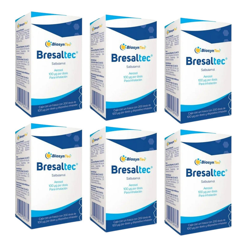 Bresaltec Salbutamol 100 Mcg 6 Cajas Con 200 Dosis C/u