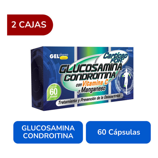 Carticap For Glucosamina Condroitina 2 Cjs 60 Caps Gelpharma