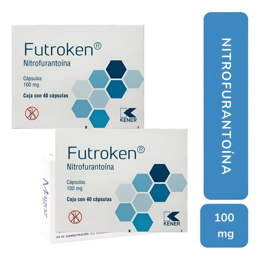 Futroken Nitrofurantoína 100 Mg 2 Cjas 40 Cápsulas C/u Kener