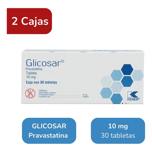 Glicosar Pravastatina 10 Mg 2 Cajas Con 30 Tabletas C/u
