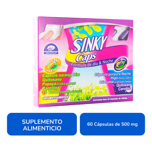 Sinky Caps Caja Con 60 Cápsulas De 500 Mg Natutech Sin Sabor
