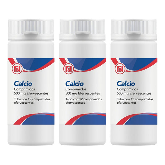 Calcio Efervescente 500mg 3 Tubos 12 Comprimidos C/u Randall