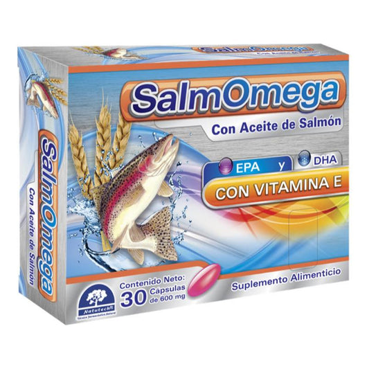 Salmomega Caja Con 30 Cápsulas De 600 Mg Natutech Sin Sabor