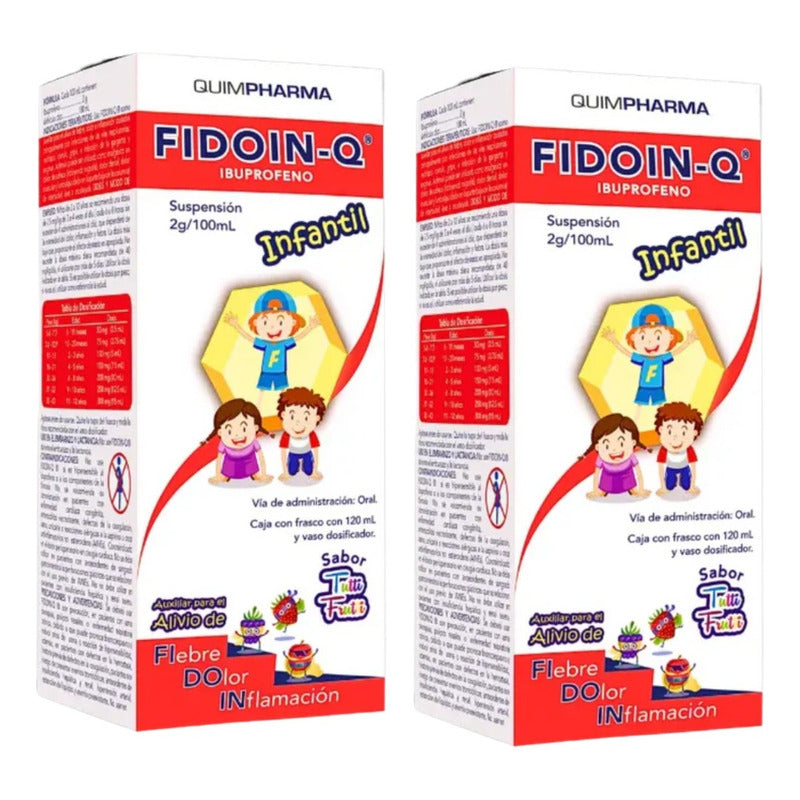 Fidoin-q Ibuprofeno Suspensión 2 Fcos. 120 Ml C/u Quimpharma