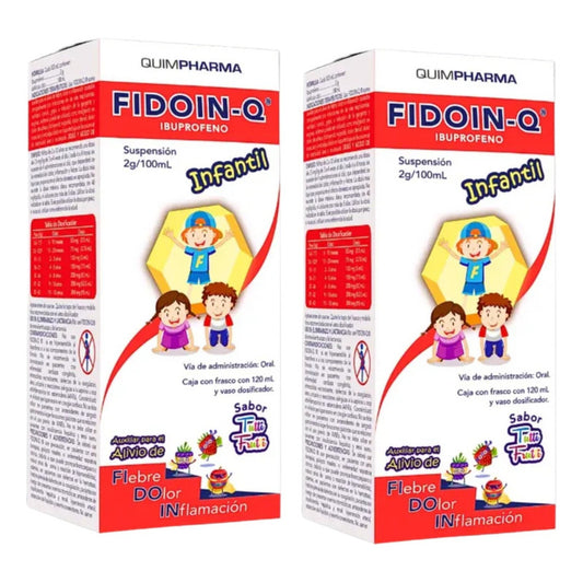 Fidoin-q Ibuprofeno Suspensión 2 Fcos. 120 Ml C/u Quimpharma