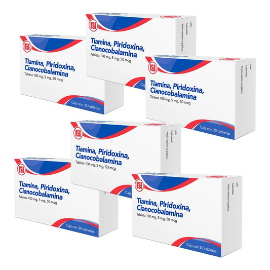 Tiamina Piridoxina Cianocobalamina 6 Cjs 30 Tabs C/u Randall