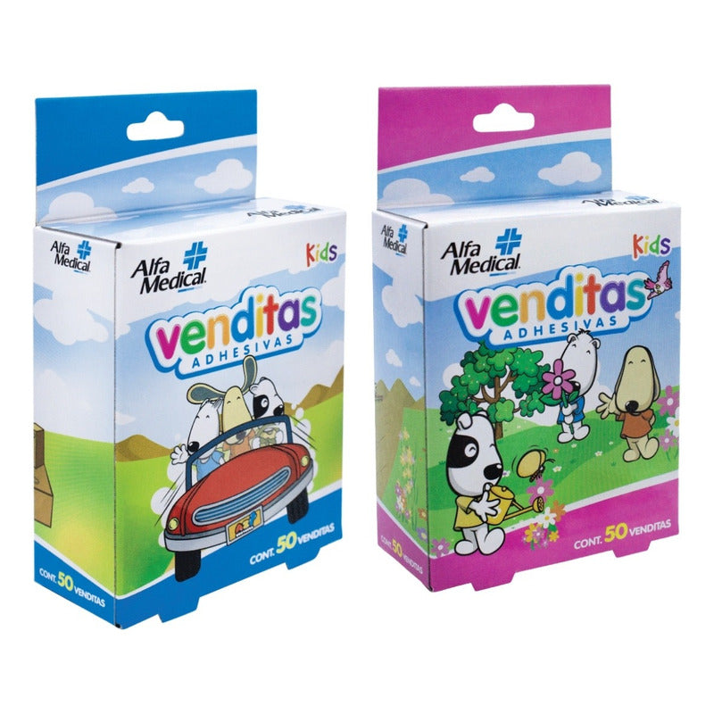 Alfa Medical Venditas Adhesivas Kids 2 Cajas 50 Piezas C/u