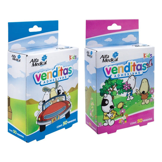 Alfa Medical Venditas Adhesivas Kids 2 Cajas 50 Piezas C/u
