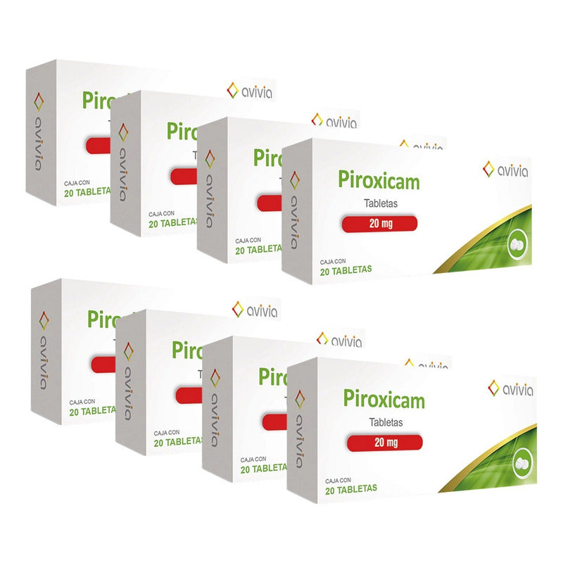 Piroxicam 20 Mg 8 Cajas Con 20 Tabletas Avivia Pharma