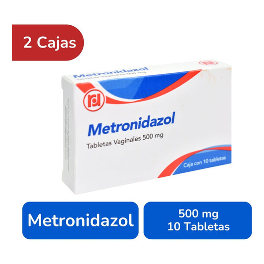 Metronidazol 500 Mg 2 Cajas 10 Tabs Vaginales C/u Randall