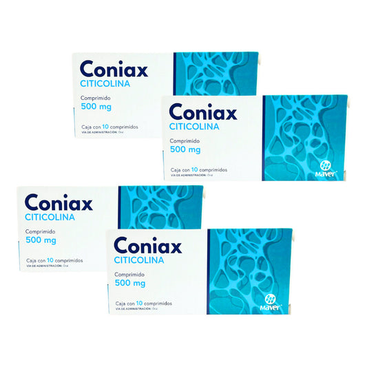 Coniax Citicolina 500 Mg 4 Cajas 10 Comprimidos Maver