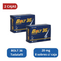 Bolt 36 Tadalafil 2 Cajas Con 2 Sobres De Gel C/u 20 Mg C/u