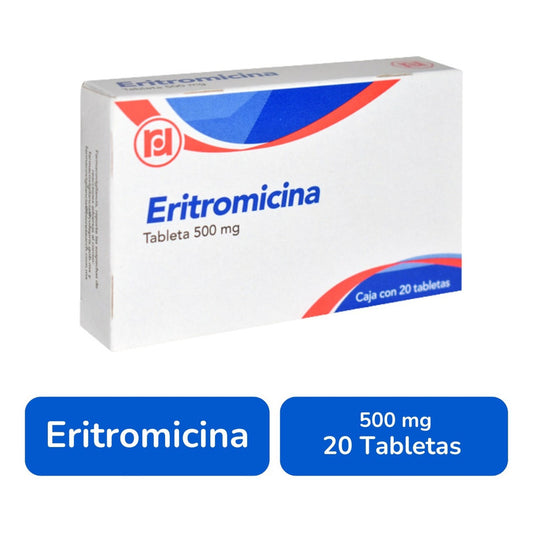 Eritromicina 500 Mg Caja Con 20 Tabletas Randall