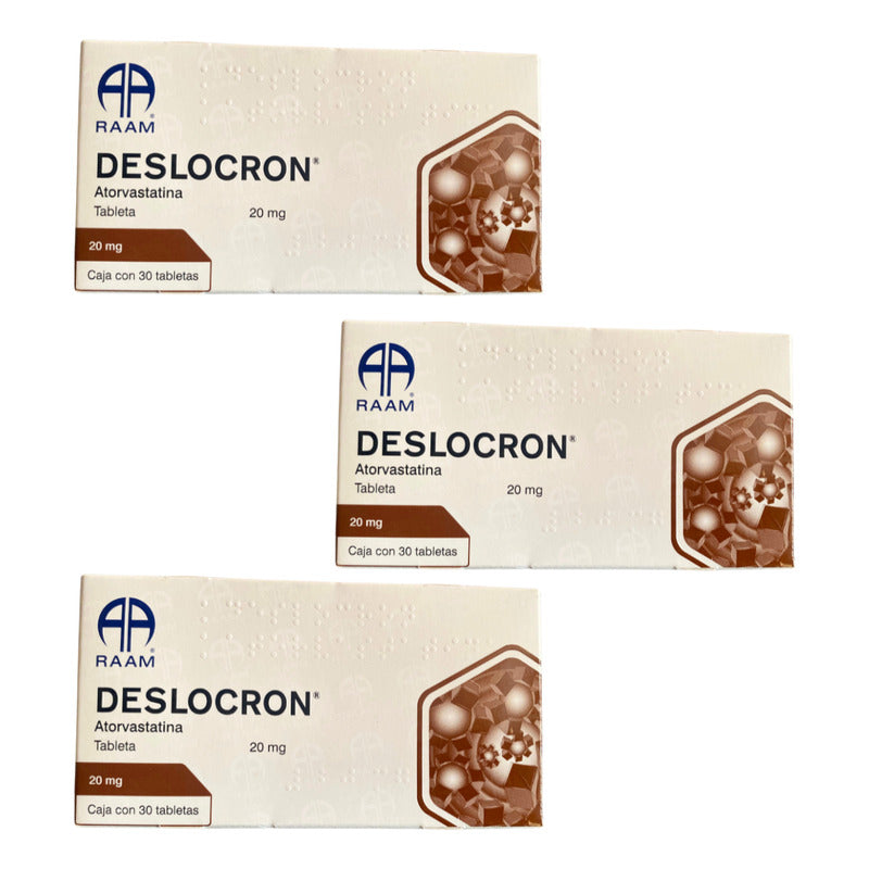 Deslocrón Atorvastatina 20 Mg 3 Cajas Con 30 Tabs C/u Raam