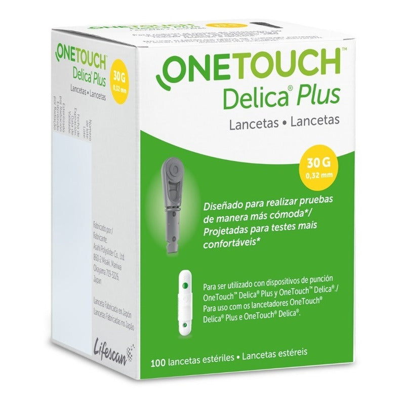 Lancetas One Touch Delica Caja Con 100 Lancetas Negro