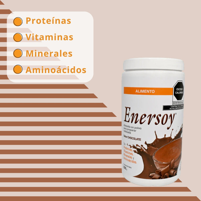 Enersoy Polvo 500 G Para Malteada De Chocolate Con Proteínas Chocolate