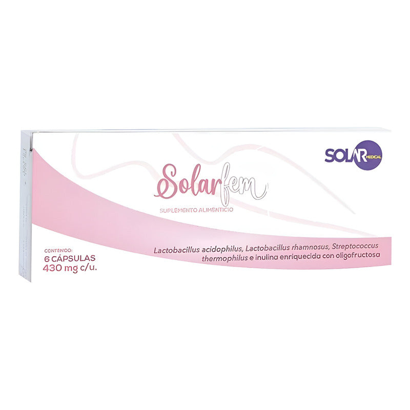 Solarfem Caja Con 6 Cápsulas 430 Mg C/u Solar Medical Sin Sabor