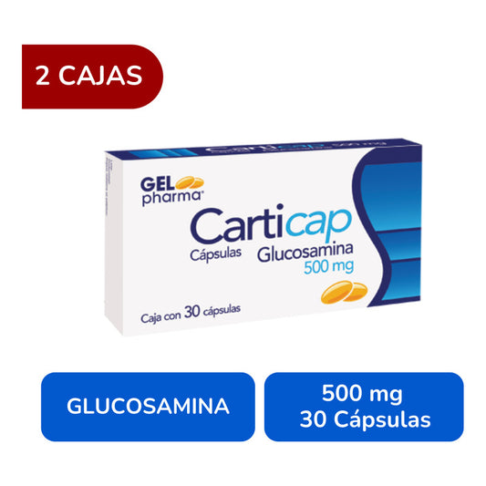 Carticap Glucosamina 500mg 2 Cajas 30 Cápsulas C/u Gelpharma