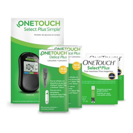 Glucómetro Onetouch Select Plus Simple 50 Tiras 50 Lancetas Negro